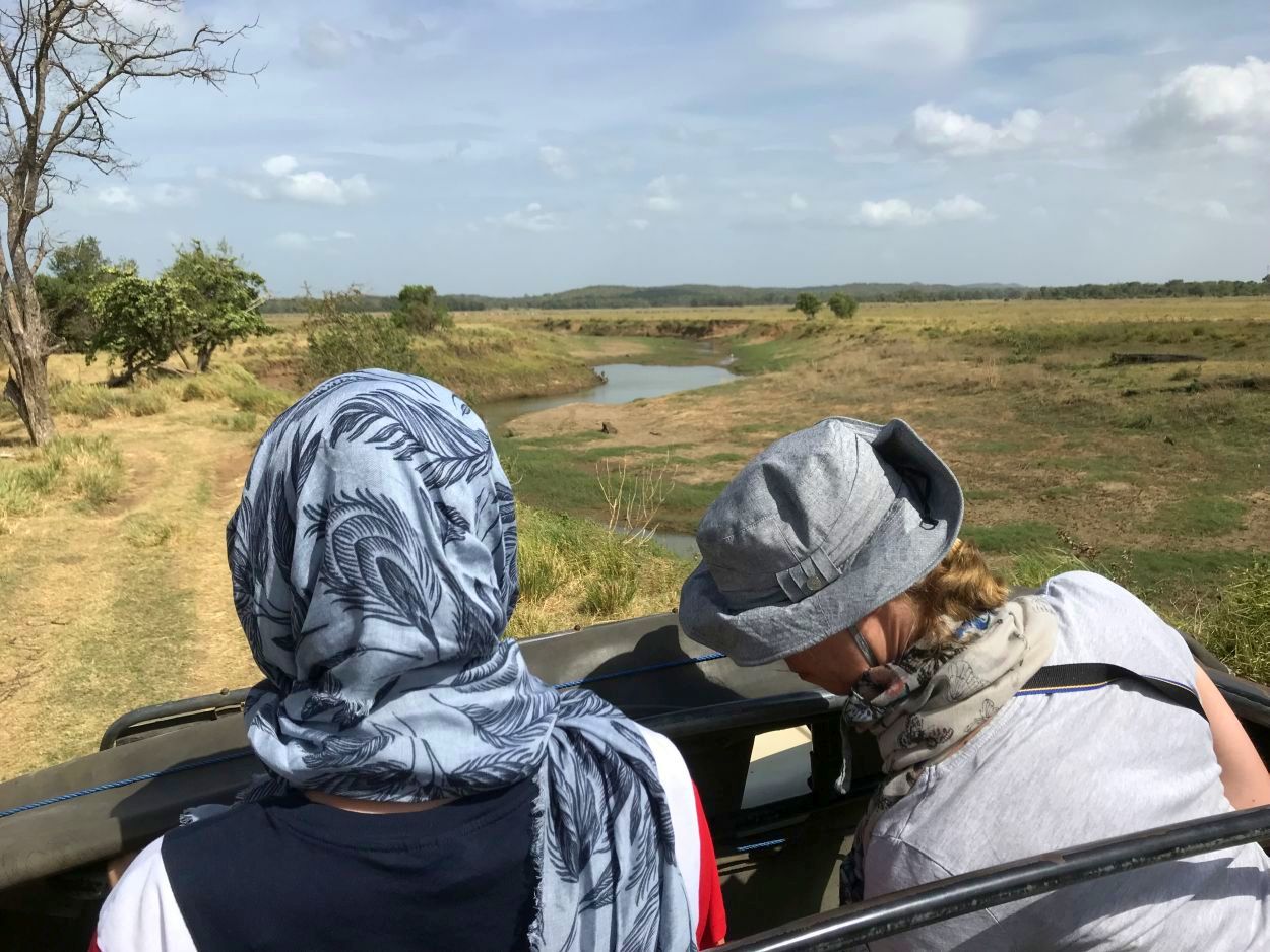 Mit dem Jeep geht es durch den Minneriya Nationalpark.