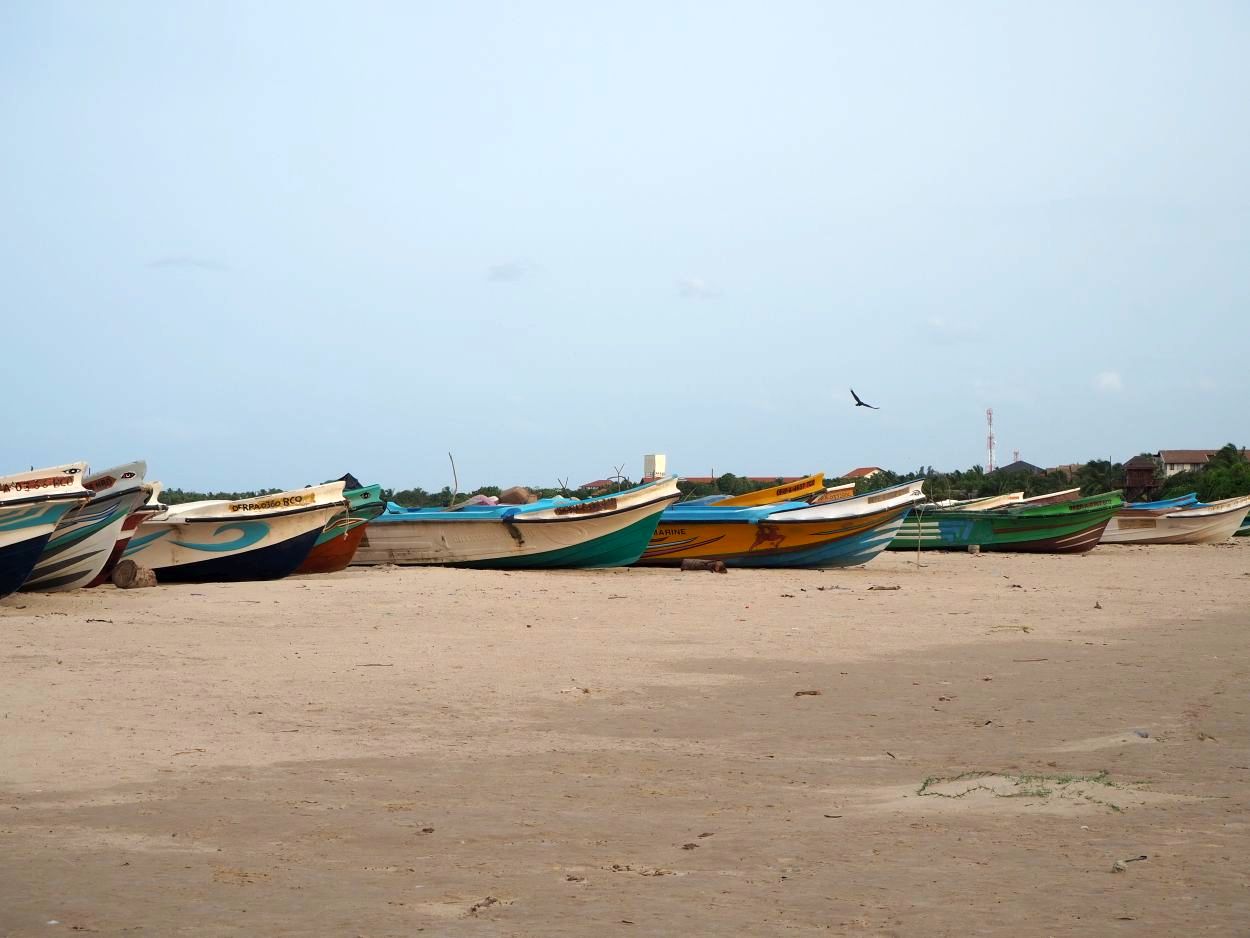 Fischerboote am Strand vom Sri Lanka